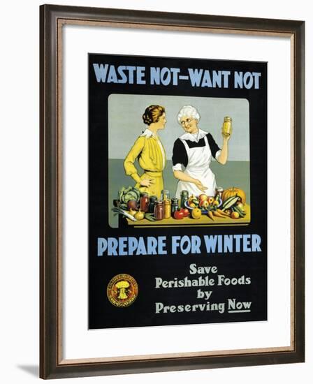 Waste Not, Want Not - Prepare for Winter-null-Framed Art Print