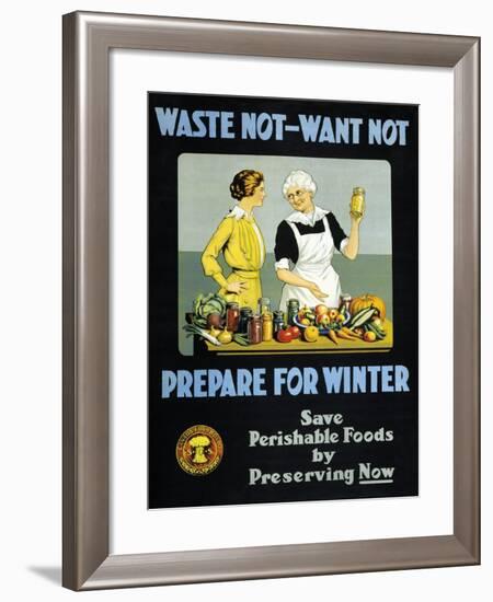 Waste Not, Want Not - Prepare for Winter-null-Framed Art Print