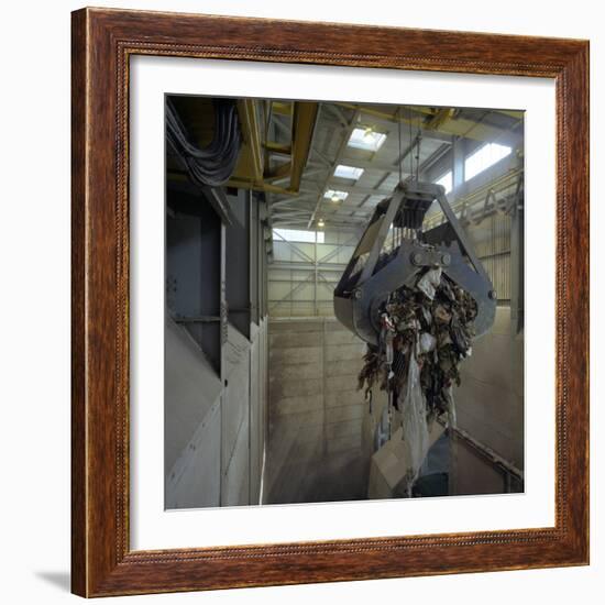 Waste Ready for Incineration in Giant Crane Grab Jaws, St Helier, Jersey, 1980-Michael Walters-Framed Photographic Print