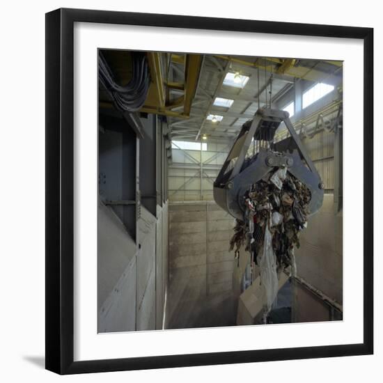 Waste Ready for Incineration in Giant Crane Grab Jaws, St Helier, Jersey, 1980-Michael Walters-Framed Photographic Print