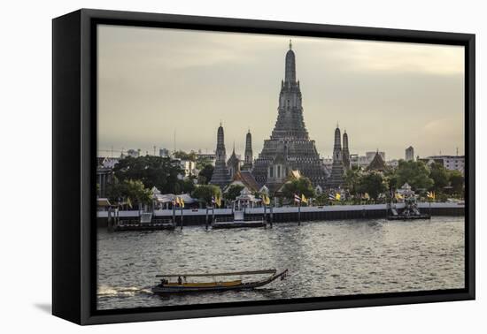 Wat Arun and Chao Phraya River, Bangkok, Thailand-Andrew Taylor-Framed Premier Image Canvas