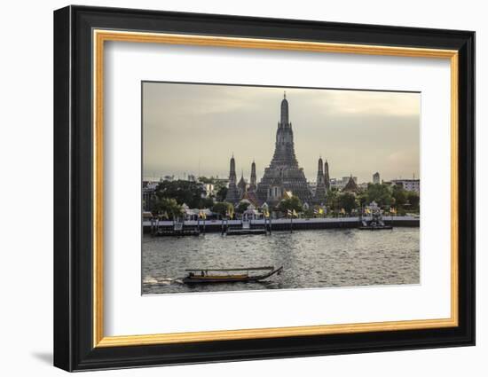 Wat Arun and Chao Phraya River, Bangkok, Thailand-Andrew Taylor-Framed Photographic Print