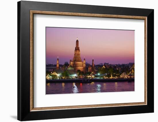 Wat Arun (Temple of the Dawn) and the Chao Phraya River by Night, Bangkok, Thailand-null-Framed Photographic Print