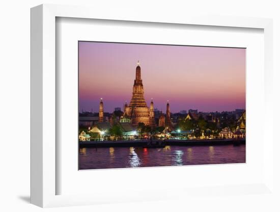 Wat Arun (Temple of the Dawn) and the Chao Phraya River by Night, Bangkok, Thailand-null-Framed Photographic Print