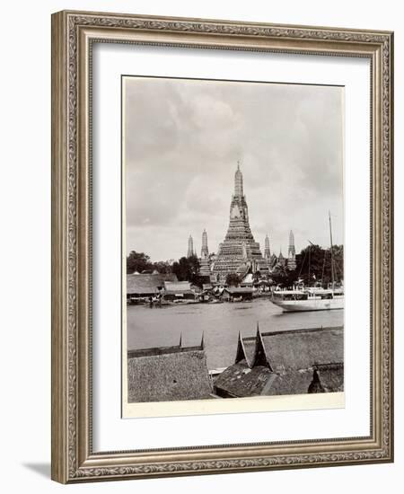 Wat Arun with Chao Phraya River, 1890-Robert Lenz-Framed Giclee Print