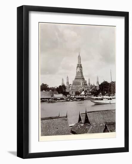 Wat Arun with Chao Phraya River, 1890-Robert Lenz-Framed Giclee Print