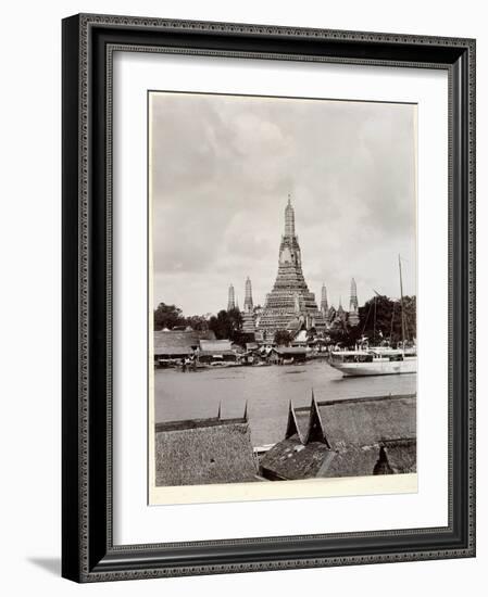 Wat Arun with Chao Phraya River, 1890-Robert Lenz-Framed Giclee Print