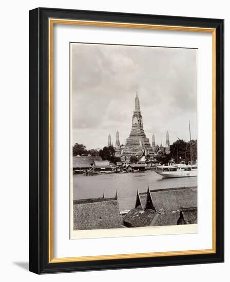 Wat Arun with Chao Phraya River, 1890-Robert Lenz-Framed Giclee Print