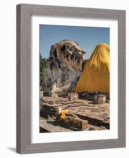 Wat Lokaya Suttha in Ayutthaya Reclining Buddha-Terry Eggers-Framed Photographic Print