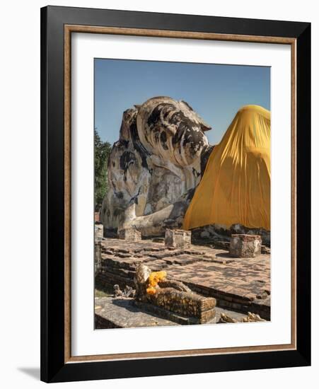 Wat Lokaya Suttha in Ayutthaya Reclining Buddha-Terry Eggers-Framed Photographic Print