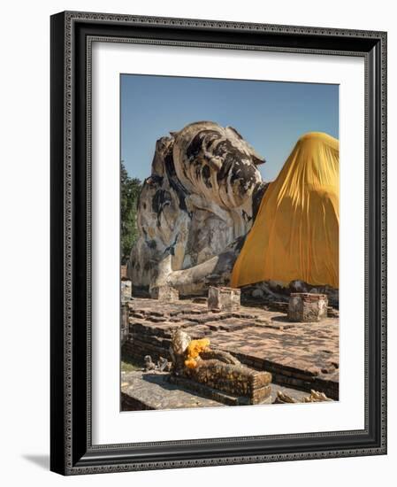 Wat Lokaya Suttha in Ayutthaya Reclining Buddha-Terry Eggers-Framed Photographic Print