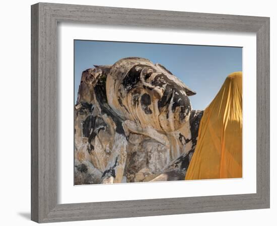 Wat Lokaya Suttha in Ayutthaya Reclining Buddha-Terry Eggers-Framed Photographic Print