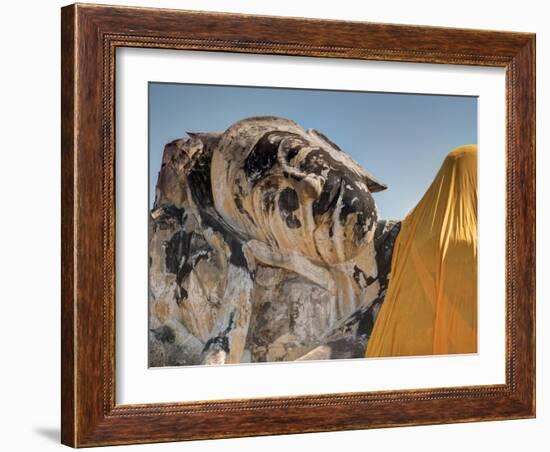 Wat Lokaya Suttha in Ayutthaya Reclining Buddha-Terry Eggers-Framed Photographic Print