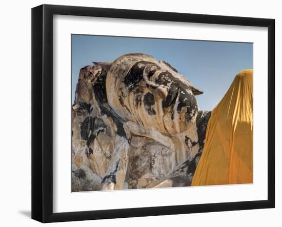 Wat Lokaya Suttha in Ayutthaya Reclining Buddha-Terry Eggers-Framed Photographic Print