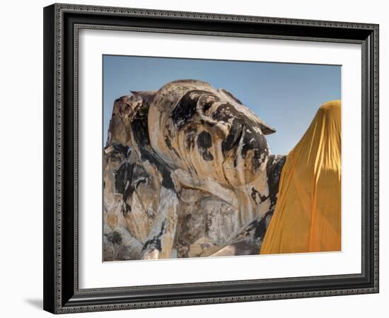 Wat Lokaya Suttha in Ayutthaya Reclining Buddha-Terry Eggers-Framed Photographic Print