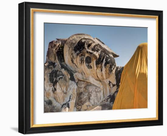 Wat Lokaya Suttha in Ayutthaya Reclining Buddha-Terry Eggers-Framed Photographic Print