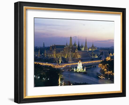 Wat Phra Kaew, the Temple of the Emerald Buddha, and the Grand Palace at Dusk in Bangkok, Thailand-Gavin Hellier-Framed Photographic Print