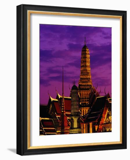 Wat Phra Keo at Dusk, Bangkok, Thailand-Richard I'Anson-Framed Photographic Print