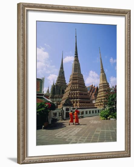 Wat Po and Monks, Bangkok, Thailand, Asia-G Richardson-Framed Photographic Print