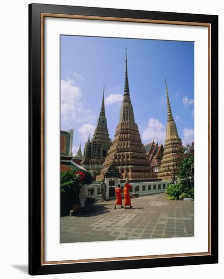 Wat Po and Monks, Bangkok, Thailand, Asia-G Richardson-Framed Photographic Print