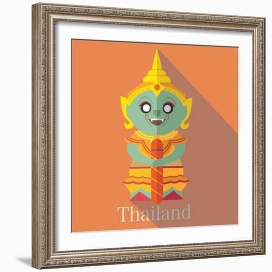 Wat Pra Kaew Icon Eps 10 Format-Sajja-Framed Art Print