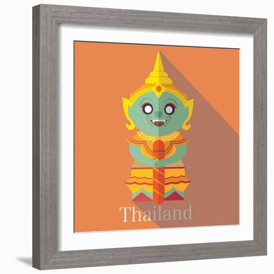 Wat Pra Kaew Icon Eps 10 Format-Sajja-Framed Art Print