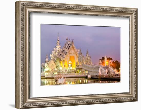 Wat Rong Khun, Chiang Rai Province, Northern Thailand before Sunrise.-tomgigabite-Framed Photographic Print