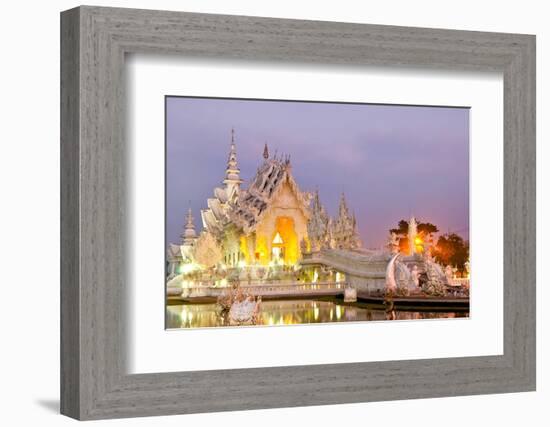Wat Rong Khun, Chiang Rai Province, Northern Thailand before Sunrise.-tomgigabite-Framed Photographic Print