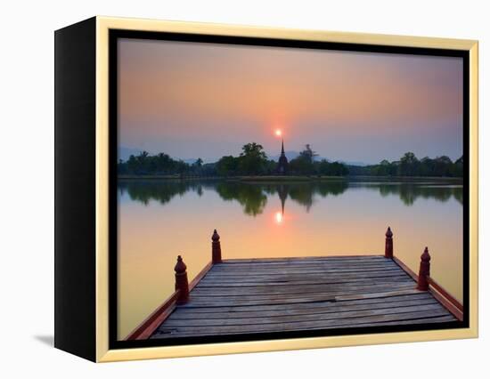 Wat Sa Si at Dusk, Sukhothai Historical Park, UNESCO World Heritage Site, Sukhothai Province, Thail-Ben Pipe-Framed Premier Image Canvas