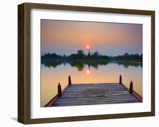 Wat Sa Si at Dusk, Sukhothai Historical Park, UNESCO World Heritage Site, Sukhothai Province, Thail-Ben Pipe-Framed Photographic Print