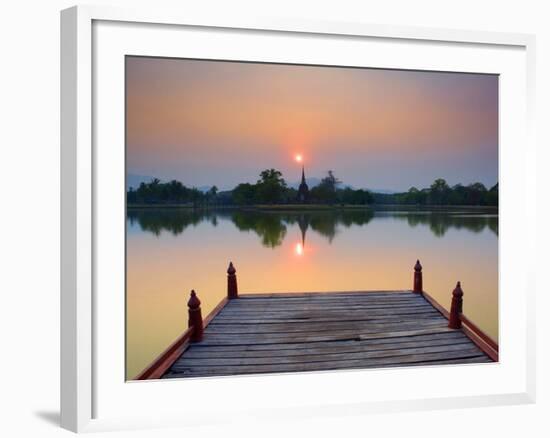 Wat Sa Si at Dusk, Sukhothai Historical Park, UNESCO World Heritage Site, Sukhothai Province, Thail-Ben Pipe-Framed Photographic Print