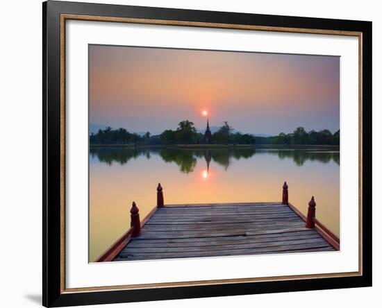 Wat Sa Si at Dusk, Sukhothai Historical Park, UNESCO World Heritage Site, Sukhothai Province, Thail-Ben Pipe-Framed Photographic Print