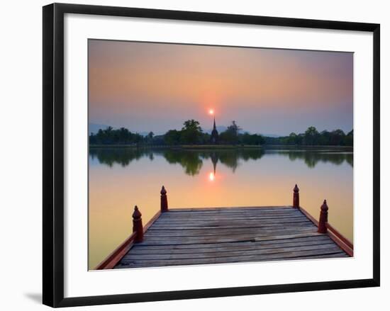 Wat Sa Si at Dusk, Sukhothai Historical Park, UNESCO World Heritage Site, Sukhothai Province, Thail-Ben Pipe-Framed Photographic Print