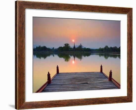 Wat Sa Si at Dusk, Sukhothai Historical Park, UNESCO World Heritage Site, Sukhothai Province, Thail-Ben Pipe-Framed Photographic Print