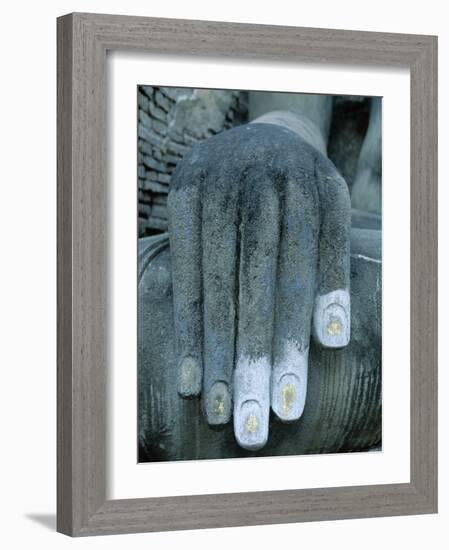 Wat Si Chum / Seated Buddha / Detail of Hand, SUKhothai, Thailand-Steve Vidler-Framed Photographic Print