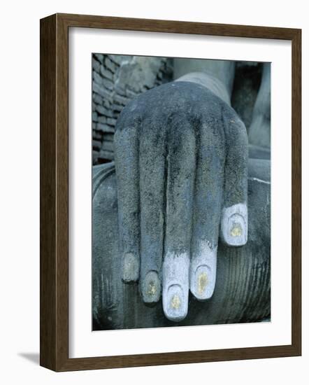 Wat Si Chum / Seated Buddha / Detail of Hand, SUKhothai, Thailand-Steve Vidler-Framed Photographic Print