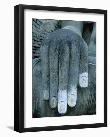 Wat Si Chum / Seated Buddha / Detail of Hand, SUKhothai, Thailand-Steve Vidler-Framed Photographic Print