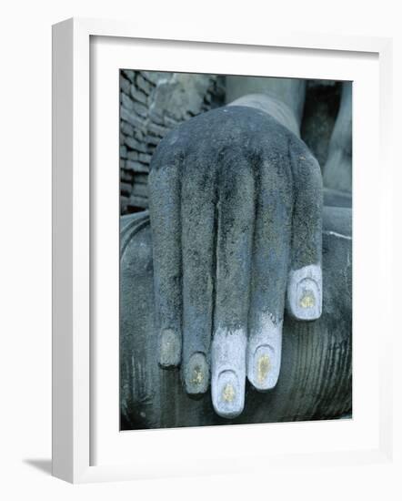 Wat Si Chum / Seated Buddha / Detail of Hand, SUKhothai, Thailand-Steve Vidler-Framed Photographic Print