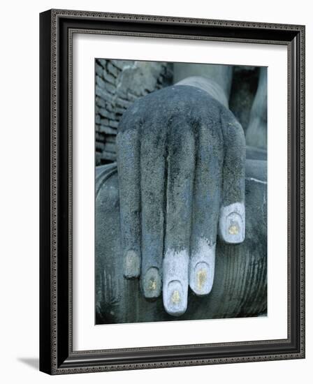 Wat Si Chum / Seated Buddha / Detail of Hand, SUKhothai, Thailand-Steve Vidler-Framed Photographic Print