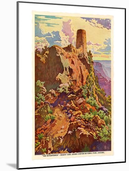 Watch Tower, Grand Canyon-null-Mounted Art Print