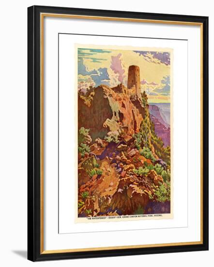 Watch Tower, Grand Canyon-null-Framed Art Print