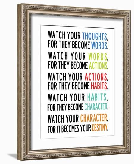 Watch Your Thoughts Colorful-null-Framed Premium Giclee Print