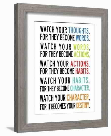 Watch Your Thoughts Colorful-null-Framed Premium Giclee Print