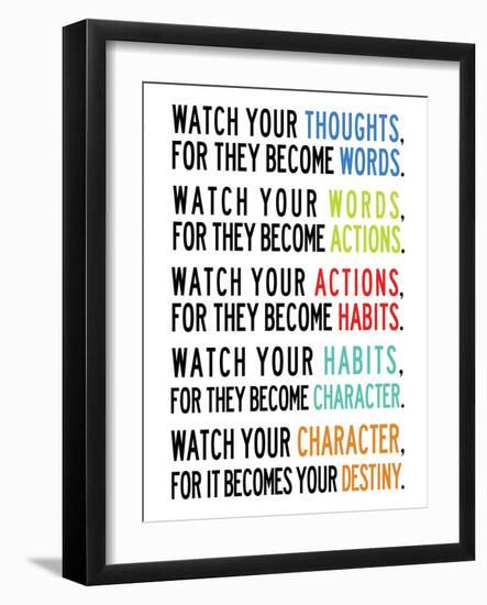 Watch Your Thoughts Colorful-null-Framed Premium Giclee Print