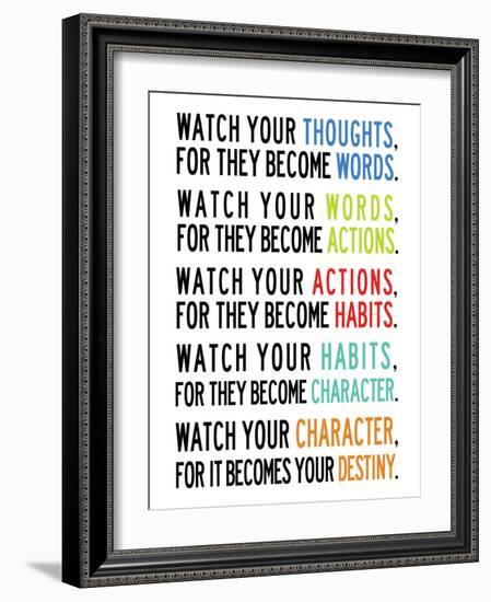 Watch Your Thoughts Colorful-null-Framed Premium Giclee Print