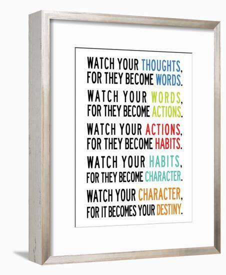 Watch Your Thoughts Colorful-null-Framed Premium Giclee Print