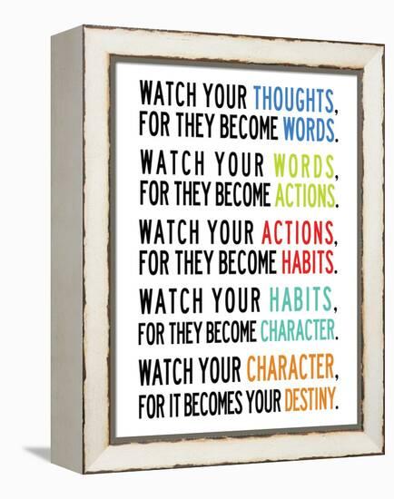 Watch Your Thoughts Colorful-null-Framed Stretched Canvas