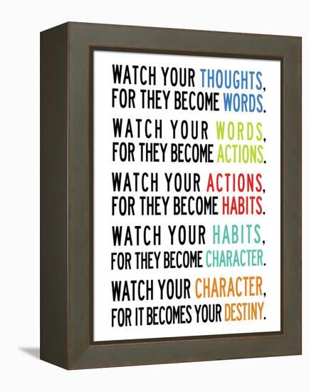 Watch Your Thoughts Colorful-null-Framed Stretched Canvas