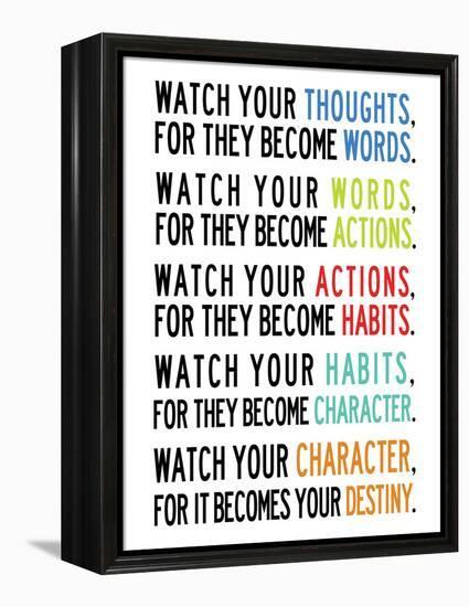 Watch Your Thoughts Colorful-null-Framed Stretched Canvas