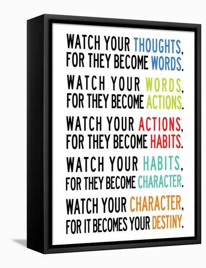 Watch Your Thoughts Colorful-null-Framed Stretched Canvas